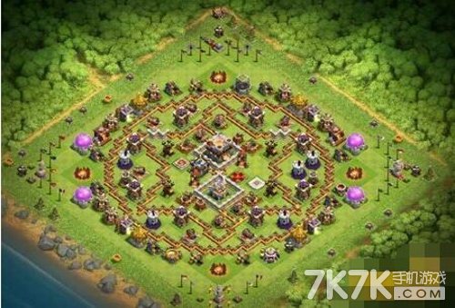 部落冲突11本六芒星阵型